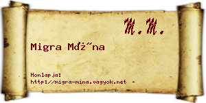 Migra Mína névjegykártya